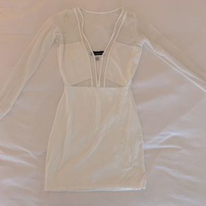 STYLESTALKER White Body Con Detailed Dress